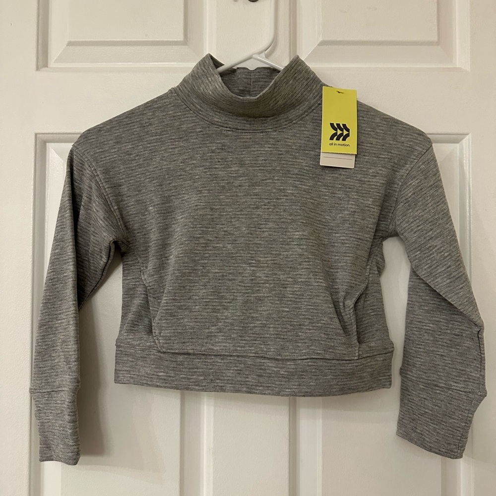 NWT All in Motion Little girls crop sweatshirt.  With front pocket
